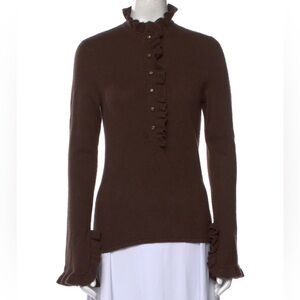 TORY BURCH 100% Cashmere Mock Neck Sweater